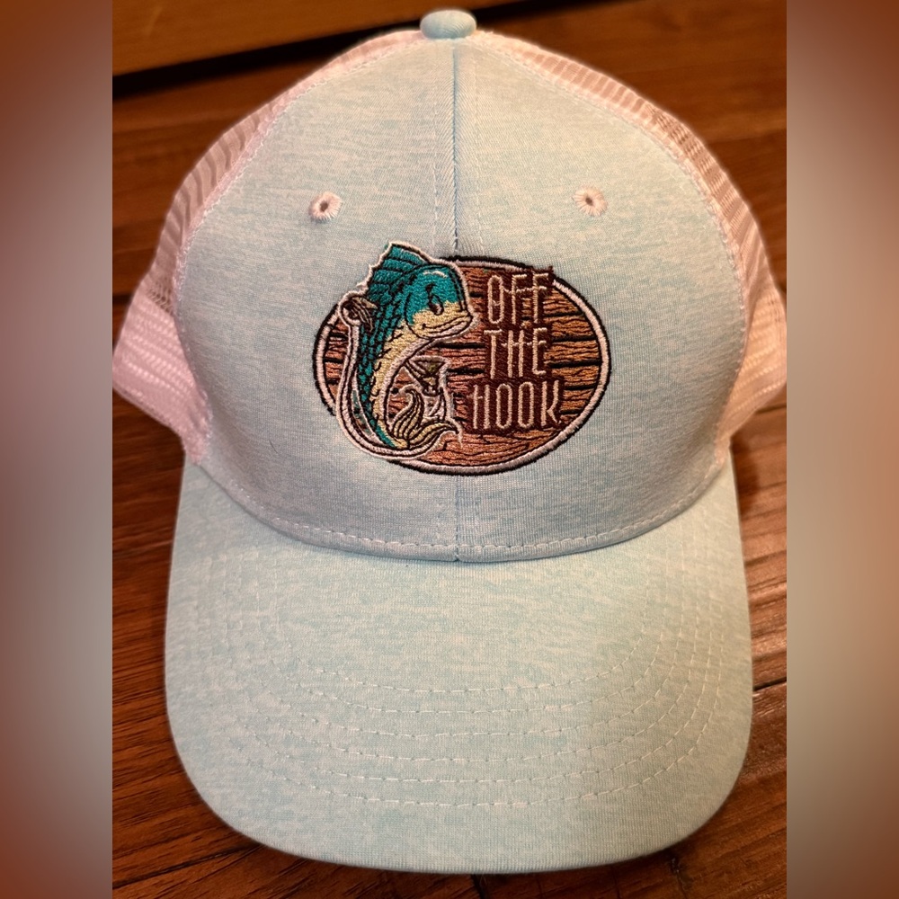 Off the Hook Fishing Trucker Hat Cap Vintage Women Mesh Snapback Fisherman‎ blue - Picture 1 of 5